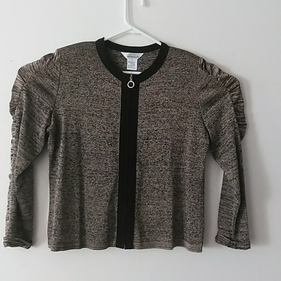 Exclusively Mistook Sz L Gold & Black Sweater - Picture 1 of 3